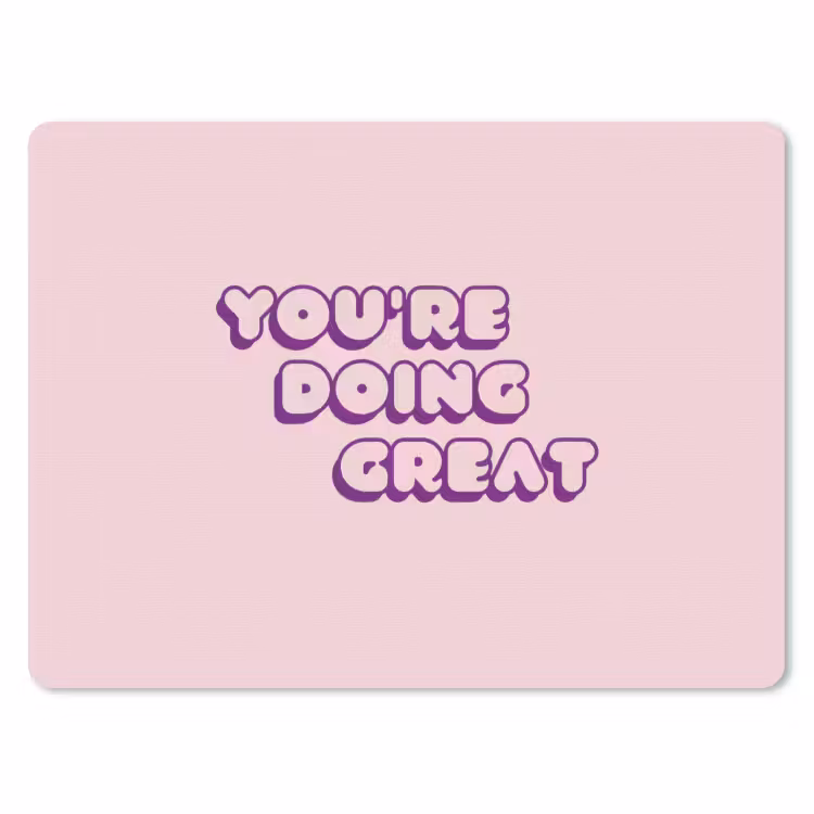 You're doing great - Roze - Bubble letters muismat rubber klein -3d
