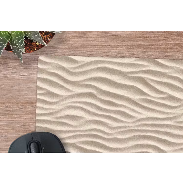 Zand - Golven - Beige muismat rubber klein 262 -closeup