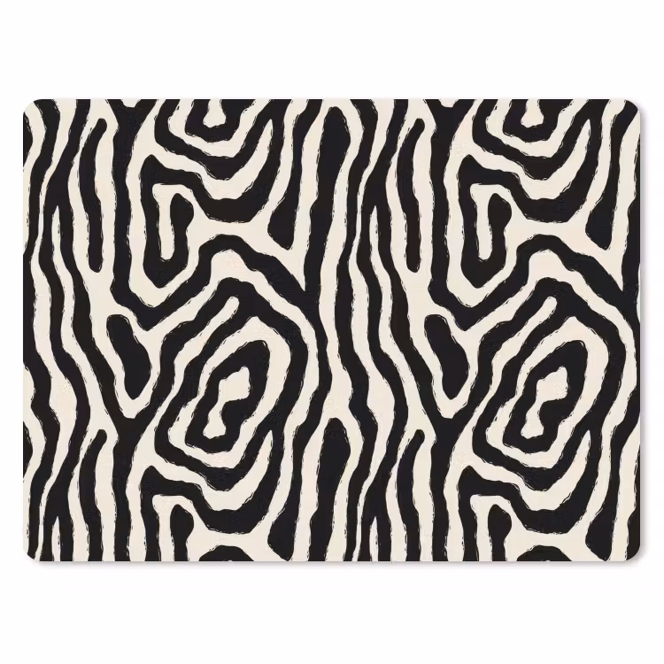 Zebra - Abstract - Zwart muismat rubber klein 262 -3d