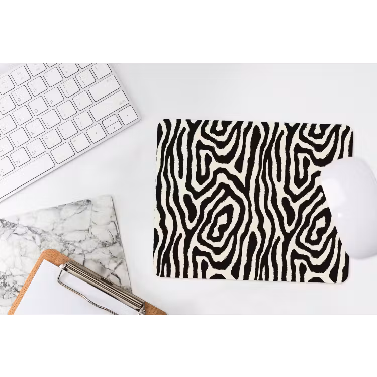 Zebra - Abstract - Zwart muismat rubber klein 262 -witbureau