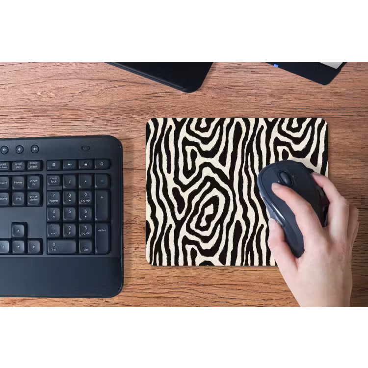 Zebra - Abstract - Zwart muismat rubber klein 262 -toetsenbord