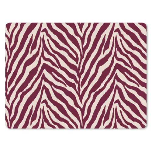 Zebra - Motief - Bordeaux - Rood muismat rubber klein 262 -3d