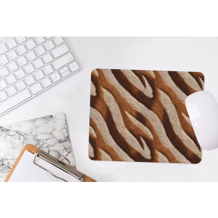 Zebra - Patroon - Bruin muismat rubber klein 262 -witbureau