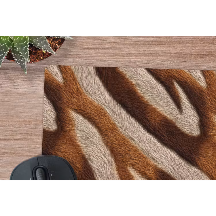Zebra - Patroon - Bruin muismat rubber klein 262 -closeup