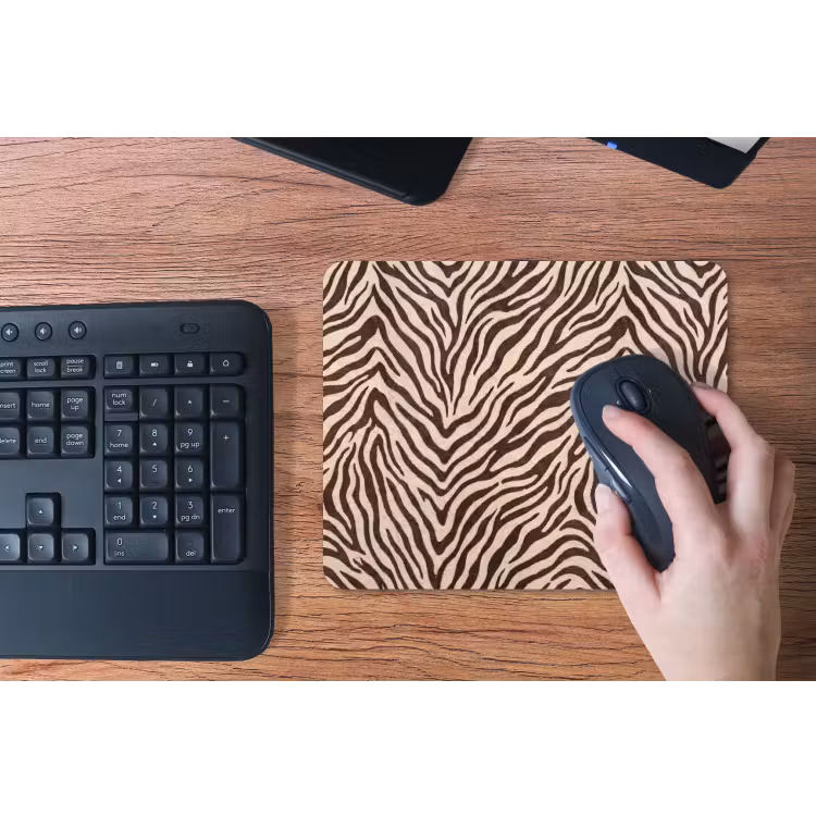 Zebra - Strepen - Bruin muismat rubber klein -toetsenbord