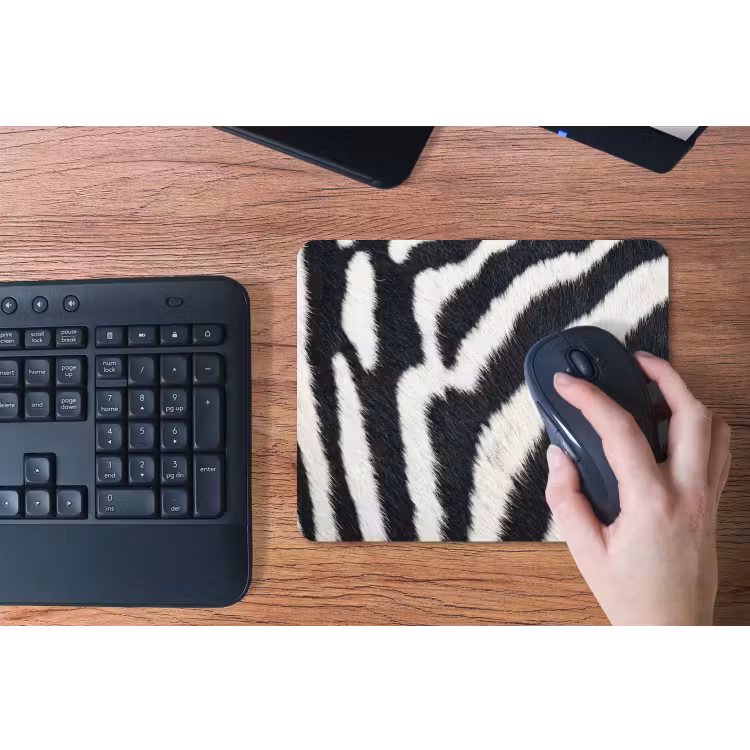 Zebra - Vacht - Klassiek - Zwart - Wit muismat rubber klein -toetsenbord