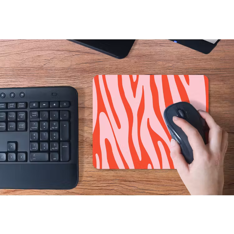 Zebraprint - Roze - Rood - Dierenprint muismat rubber klein -toetsenbord