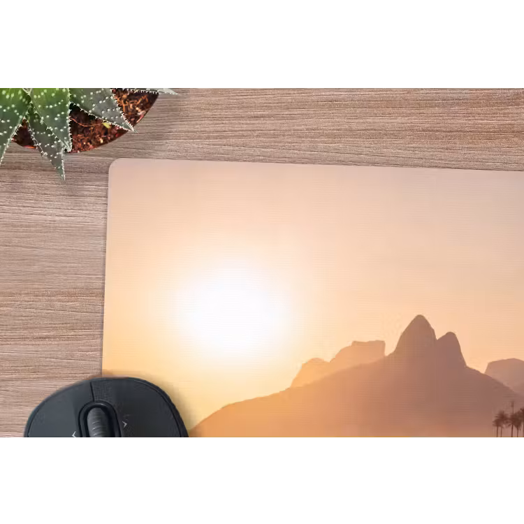 Zee - Golven - Zonsondergang - Kust - Goud muismat rubber klein -closeup