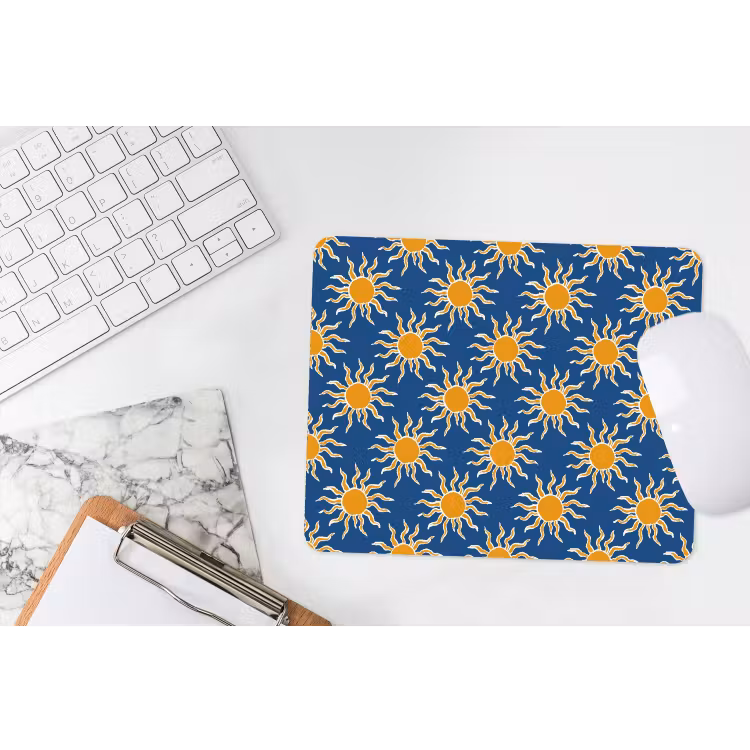 Zon - Patroon - Blauw muismat rubber klein 262 -witbureau