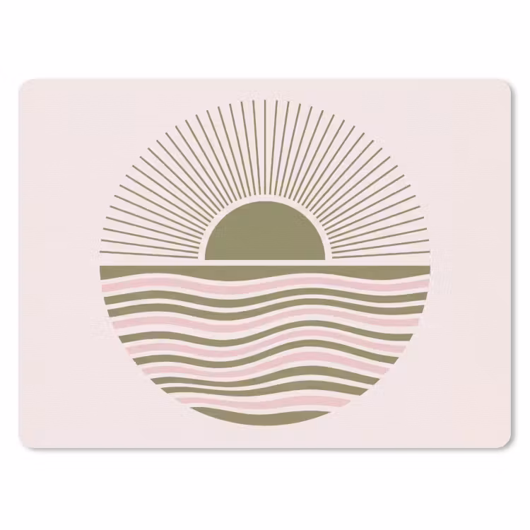 Zon - Zee - Abstract - Modern - Roze muismat rubber klein -3d