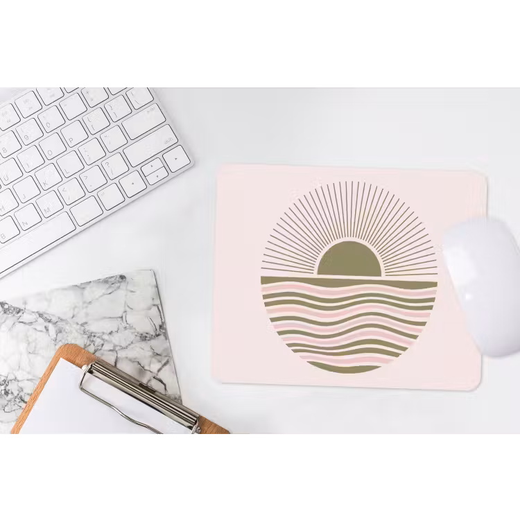 Zon - Zee - Abstract - Modern - Roze muismat rubber klein -witbureau