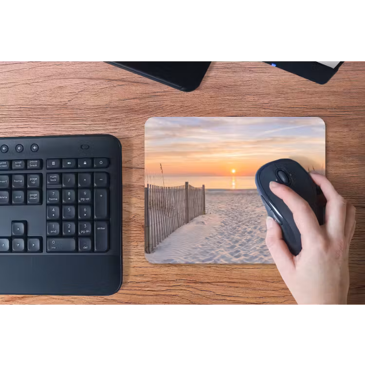 Zonsondergang - Strand - Zand muismat rubber klein -toetsenbord