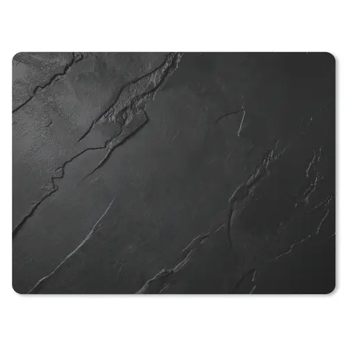 Zwart - Steen - Beton muismat rubber klein -3d