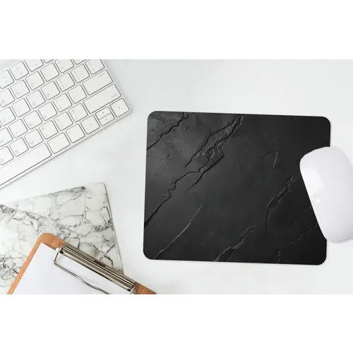 Zwart - Steen - Beton muismat rubber klein -witbureau