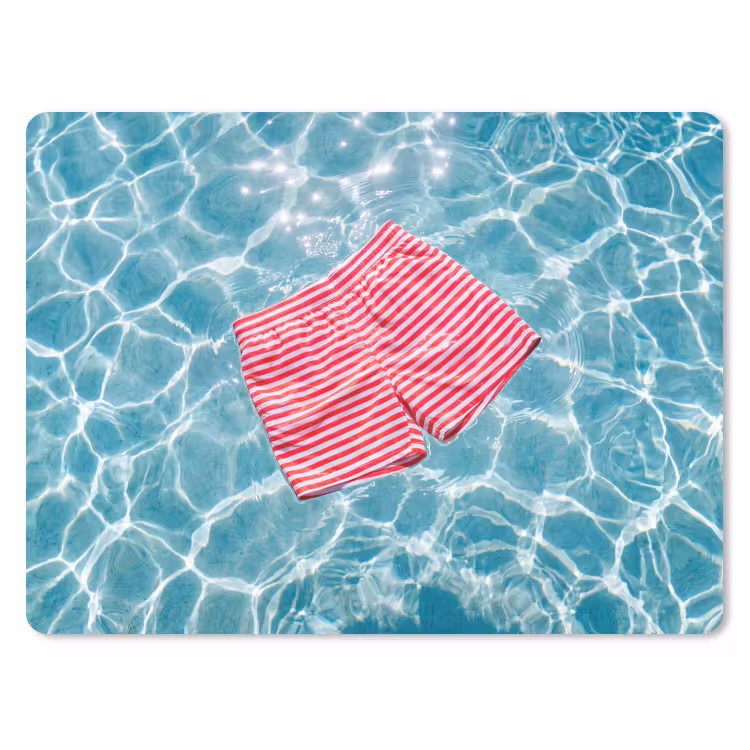 Zwemkleding - Gestreept - Water - Zomer - Rood-wit muismat rubber klein -3d