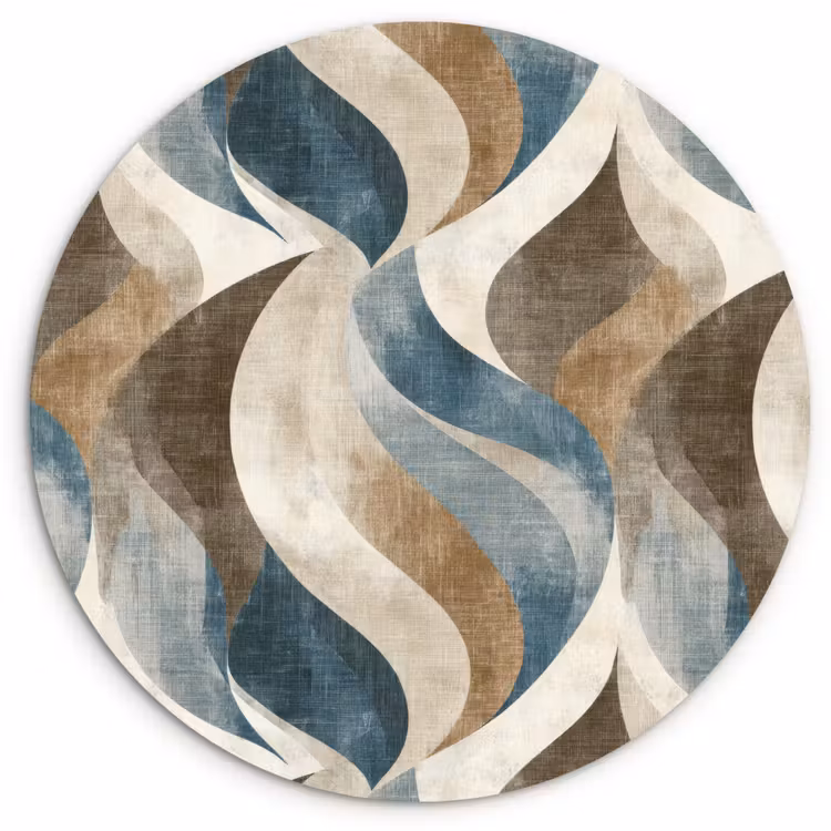 Abstract - Golven - Kleurrijk Wandcirkel kunststof plaat 5mm dik klein 188 -3d