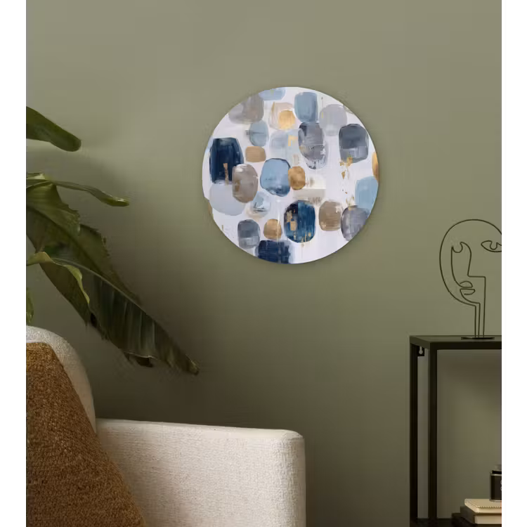 Abstract - Goud - Vormen Wandcirkel kunststof plaat 5mm dik klein -sfeer3
