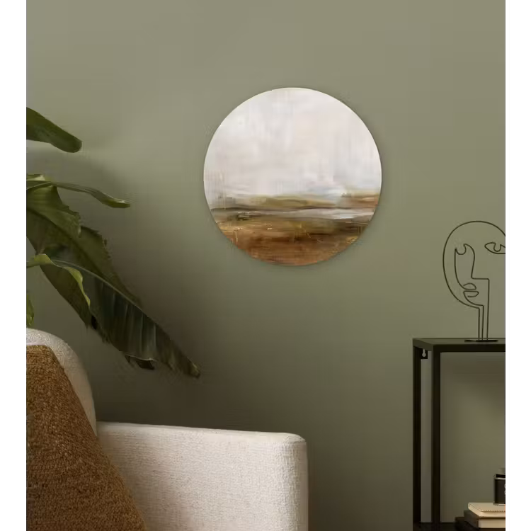 Abstract - Landschap - Natuur - Beige - Bruin Wandcirkel kunststof plaat 5mm dik klein -sfeer3