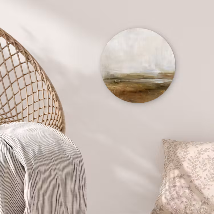 Abstract - Landschap - Natuur - Beige - Bruin Wandcirkel kunststof plaat 5mm dik klein -sfeer5