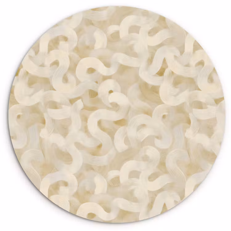 Abstract - Lijnen - Beige Wandcirkel kunststof plaat 5mm dik klein 188 -3d