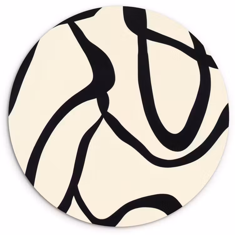 Abstract - Lijnen - Modern - Beige Wandcirkel kunststof plaat 5mm dik klein -3d