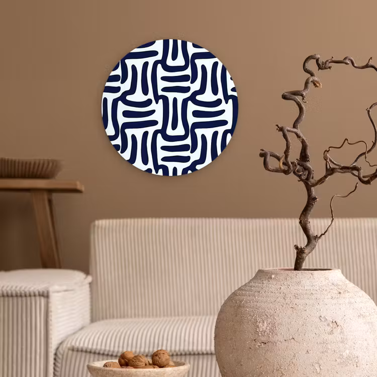Abstract - Modern - Blauw Wandcirkel kunststof plaat 5mm dik klein 188 -sfeer1