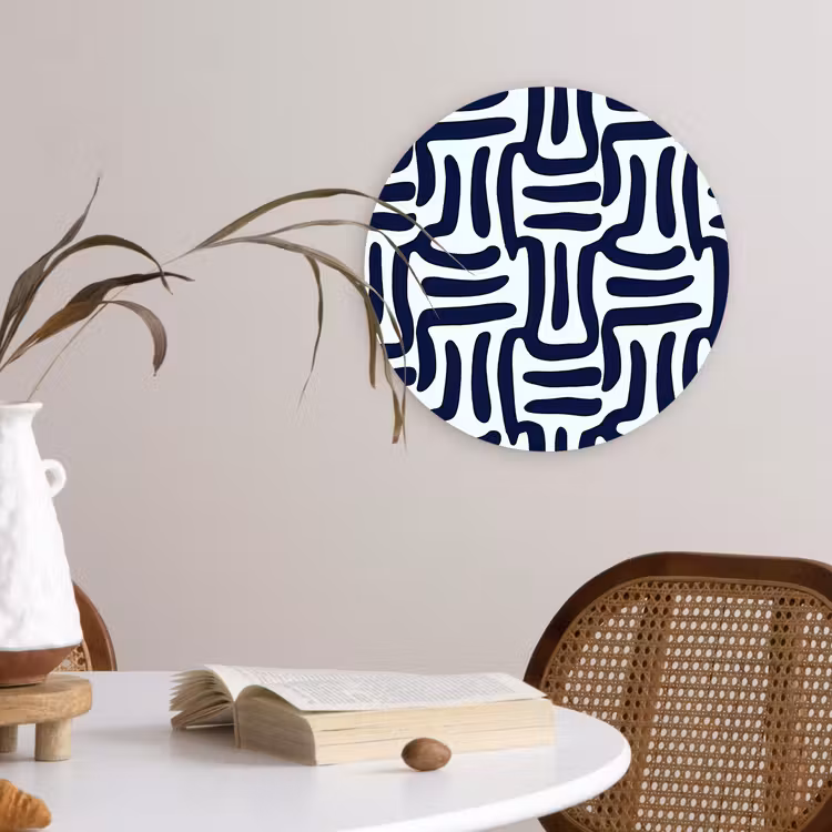 Abstract - Modern - Blauw Wandcirkel kunststof plaat 5mm dik klein 188 -sfeer4