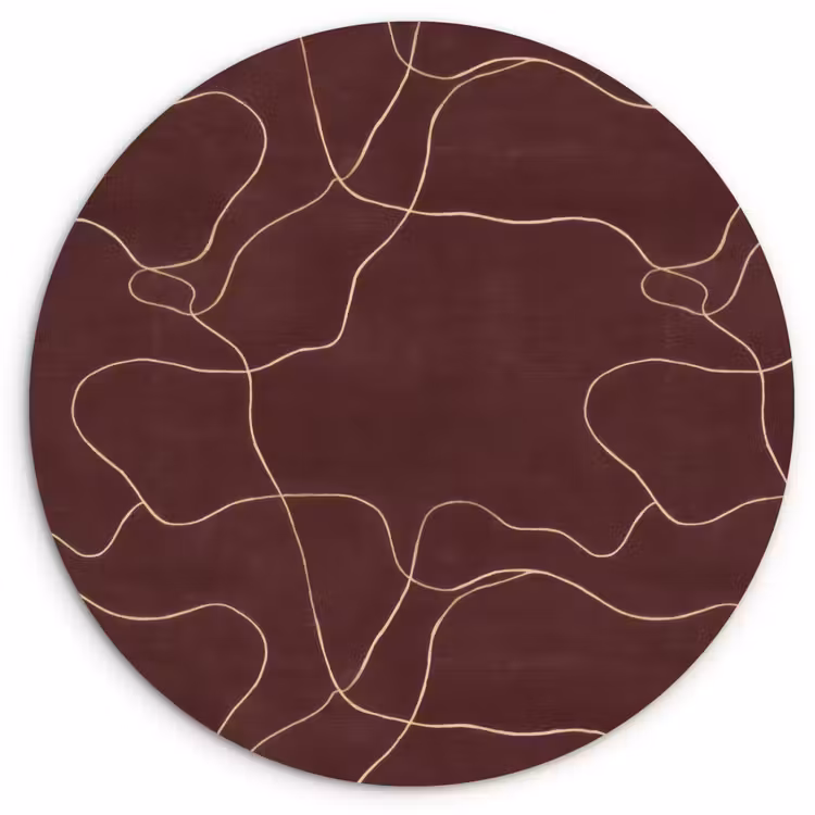 Abstract - Modern - Bruin Wandcirkel kunststof plaat 5mm dik klein 188 -3d