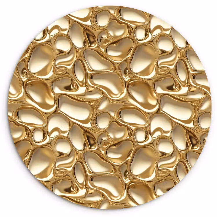 Abstract - Modern - Goud Wandcirkel kunststof plaat 5mm dik klein 188 -3d