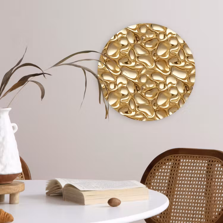Abstract - Modern - Goud Wandcirkel kunststof plaat 5mm dik klein 188 -sfeer4