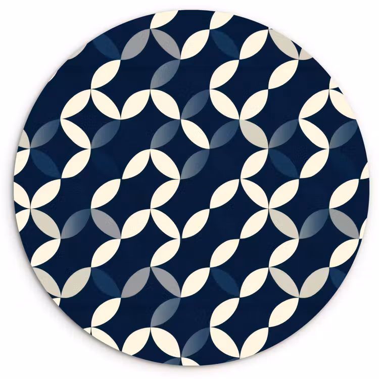 Abstract - Patroon - Blauw Wandcirkel kunststof plaat 5mm dik klein 188 -3d