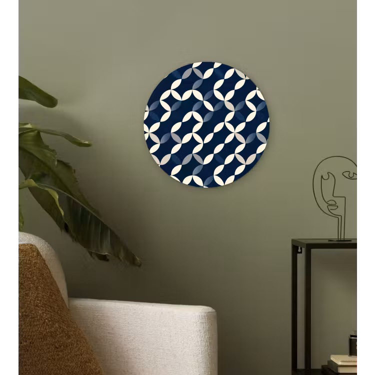 Abstract - Patroon - Blauw Wandcirkel kunststof plaat 5mm dik klein 188 -sfeer3