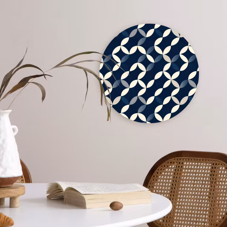 Abstract - Patroon - Blauw Wandcirkel kunststof plaat 5mm dik klein 188 -sfeer4