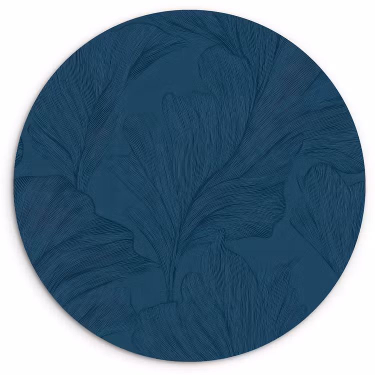 Abstract - Patroon - Donkerblauw - Elegant Wandcirkel kunststof plaat 5mm dik klein 188 -3d