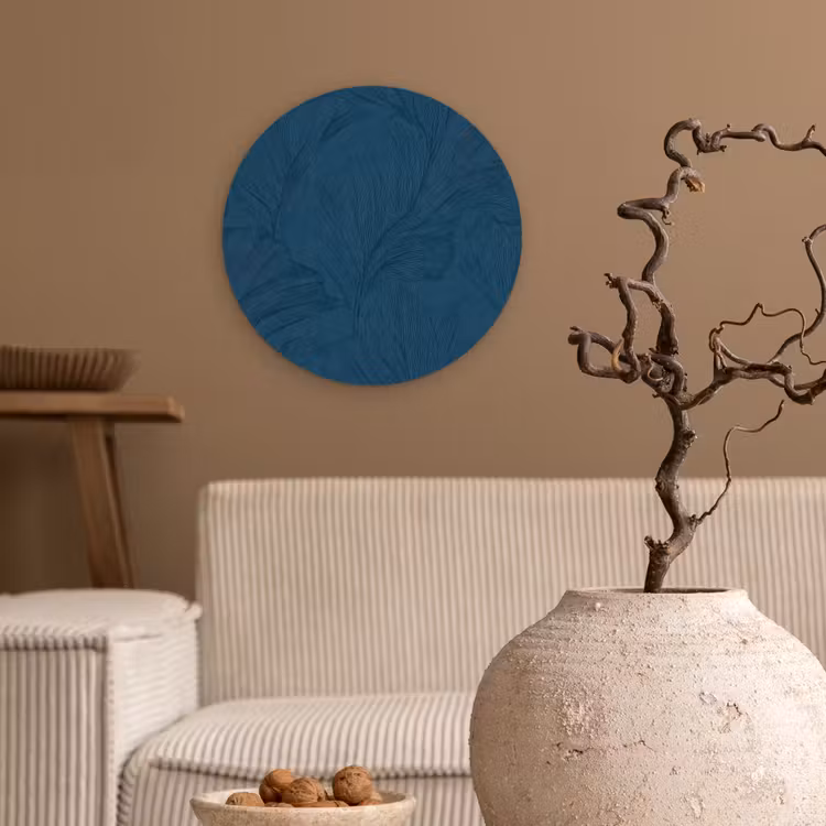 Abstract - Patroon - Donkerblauw - Elegant Wandcirkel kunststof plaat 5mm dik klein 188 -sfeer1