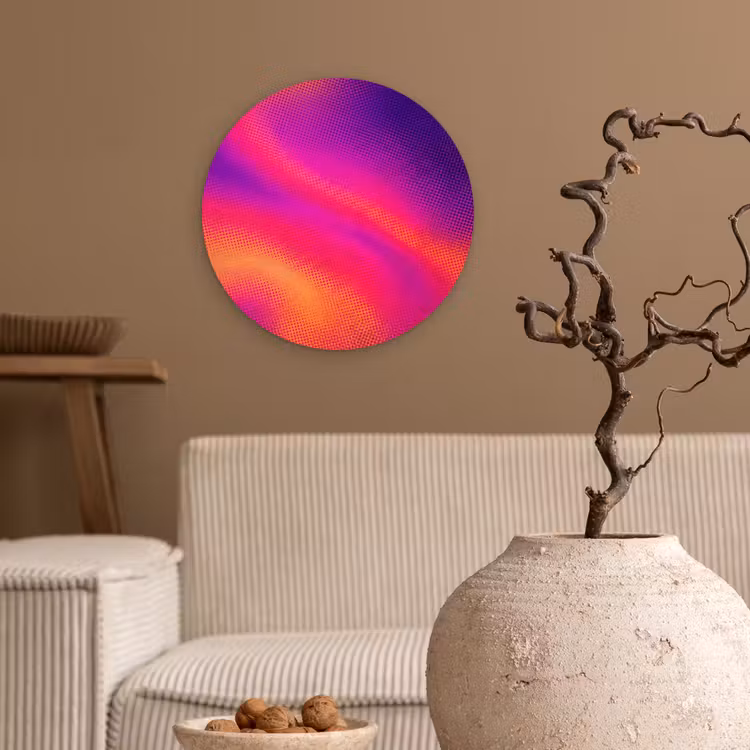 Abstract - Patroon - Kleurverloop Wandcirkel kunststof plaat 5mm dik klein -sfeer1