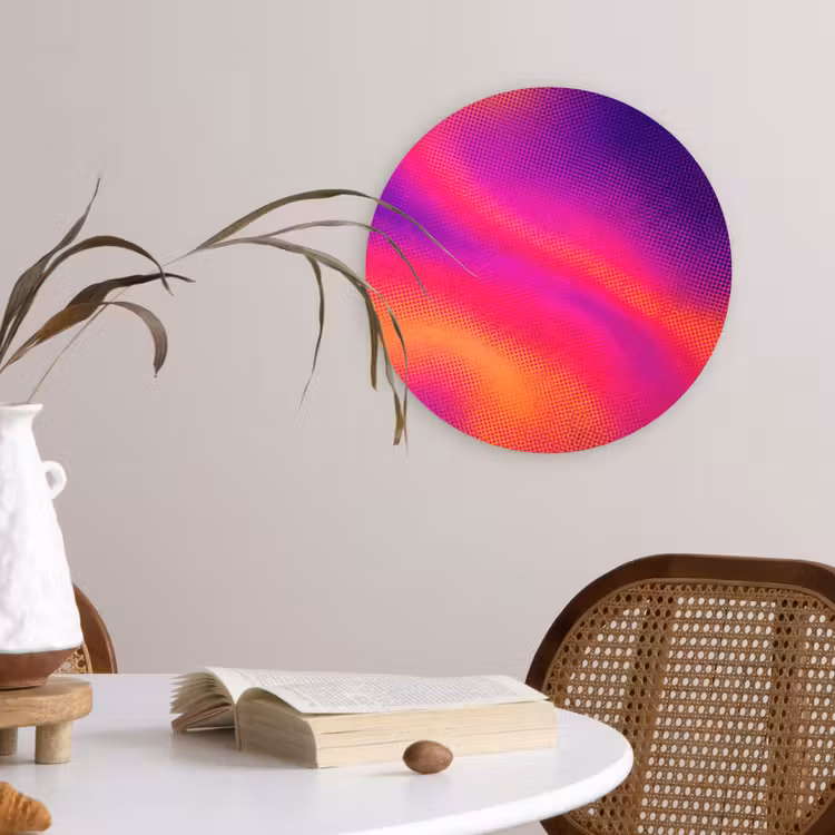 Abstract - Patroon - Kleurverloop Wandcirkel kunststof plaat 5mm dik klein -sfeer4