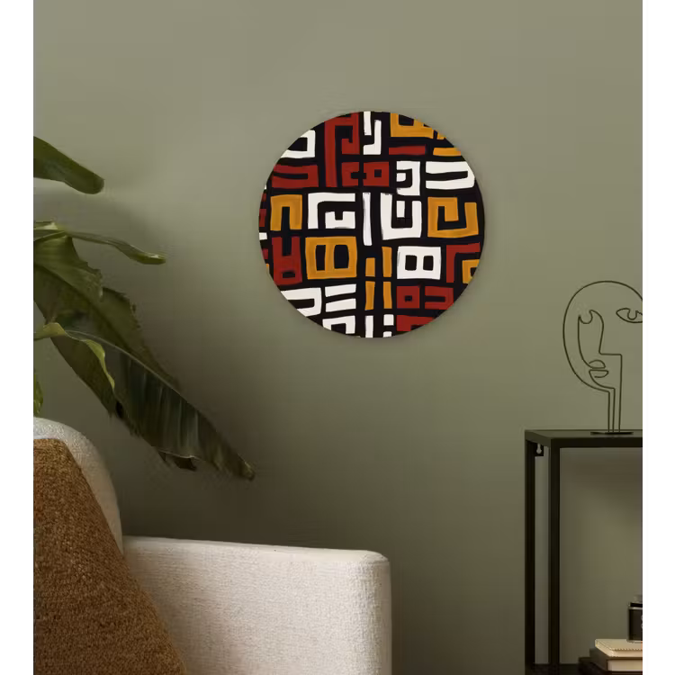 Abstract - Patroon - Rood Wandcirkel kunststof plaat 5mm dik klein -sfeer3
