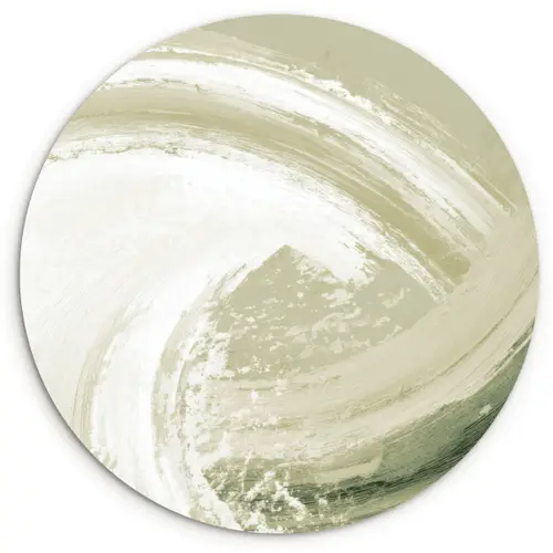 Abstract - Penseelstreken - Golven - Groen Wandcirkel kunststof plaat 5mm dik klein -3d
