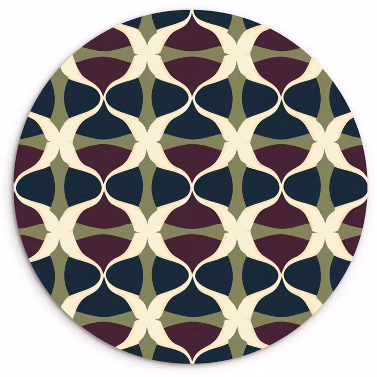 Abstract - Retro - Kleurrijk Wandcirkel kunststof plaat 5mm dik klein 188 -3d