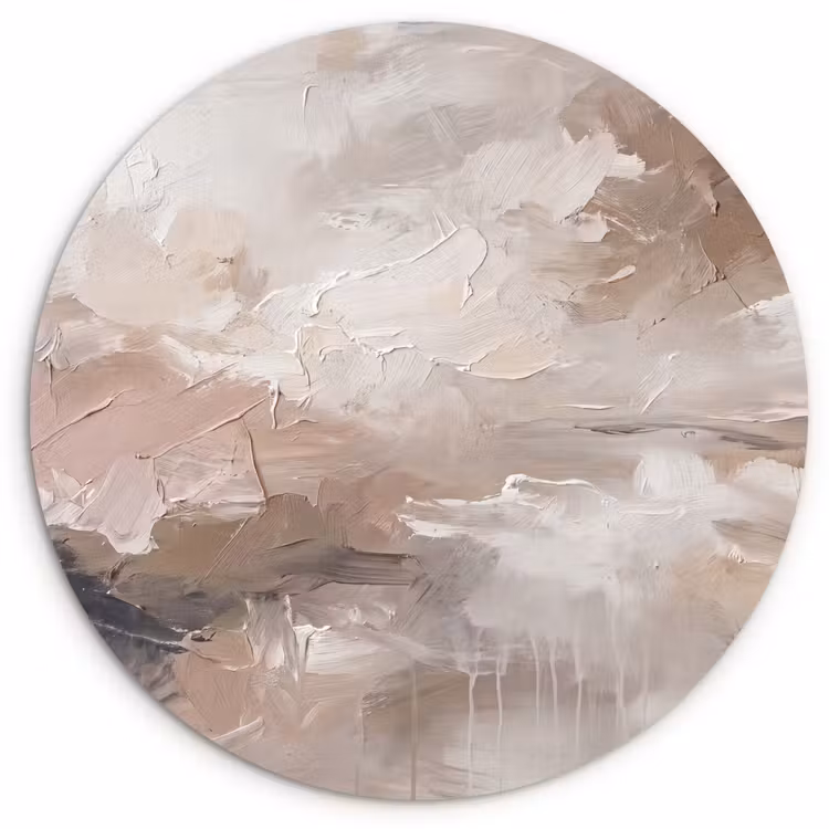 Abstract - Textuur - Kunst - Modern - Beige Wandcirkel kunststof plaat 5mm dik klein -3d