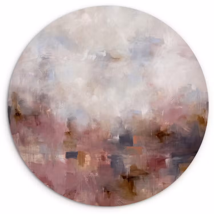 Abstract - Vloeiend - Kunst - Modern - Beige Wandcirkel kunststof plaat 5mm dik klein -3d