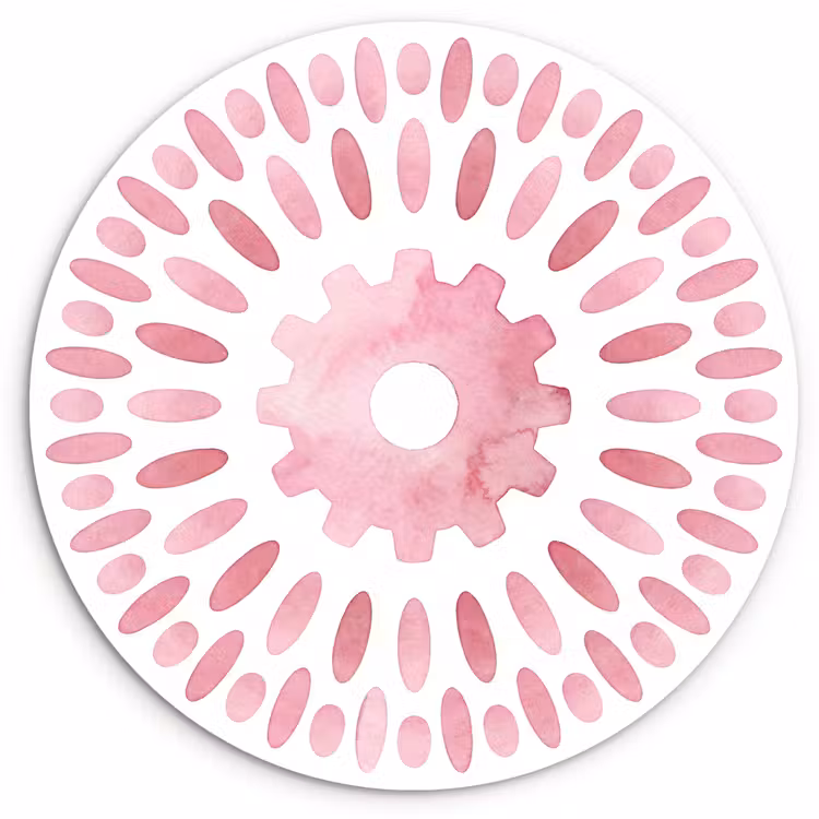 Abstract - Vormen - Patroon - Aquarel - Roze Wandcirkel kunststof plaat 5mm dik klein -3d