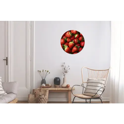 Aardbei - Fruit - Rood Wandcirkel aluminium klein -woonkamer