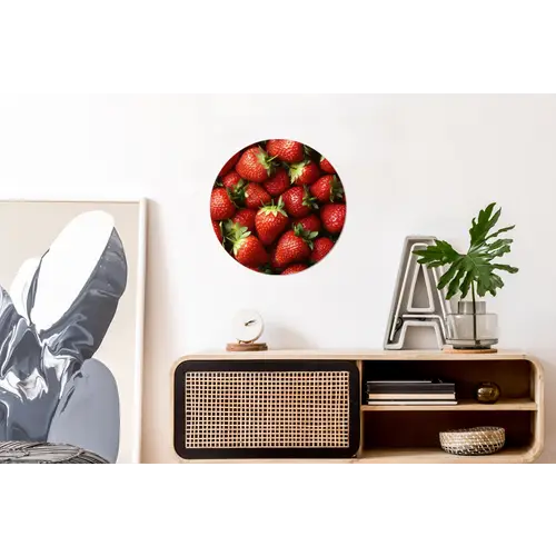 Aardbei - Fruit - Rood Wandcirkel aluminium klein -kantoor