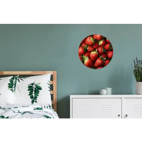 Aardbei - Fruit - Rood Wandcirkel aluminium klein -slaapkamer