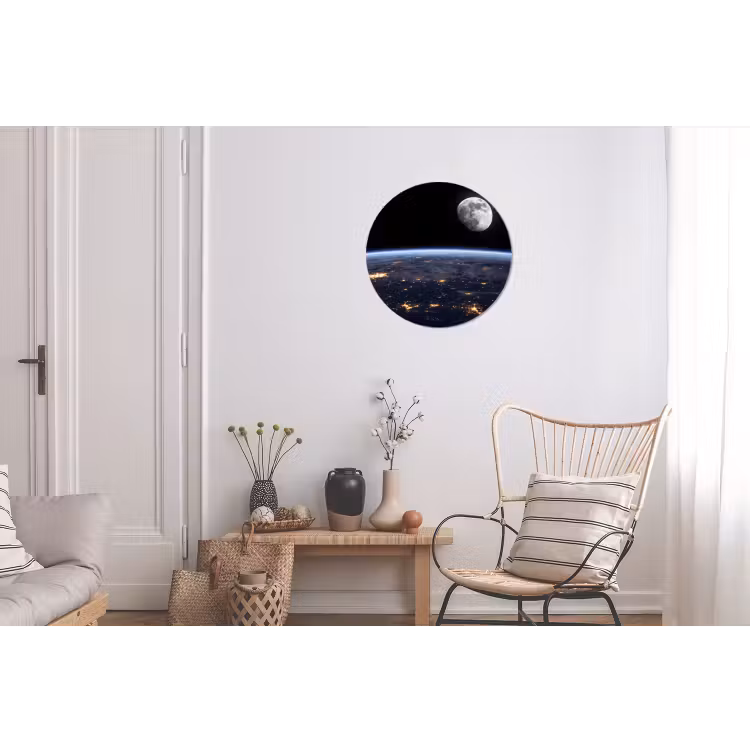 Muurcirkel aluminium - Aarde - Nacht - Ruimte - Aarde - Nacht - Ruimte Wandcirkel aluminium klein