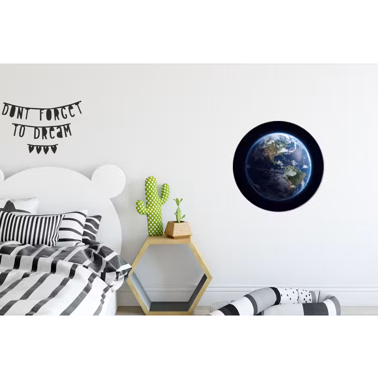 Muurcirkel aluminium - Aarde - Ruimte - Kosmos - Aarde - Ruimte - Kosmos Wandcirkel aluminium klein