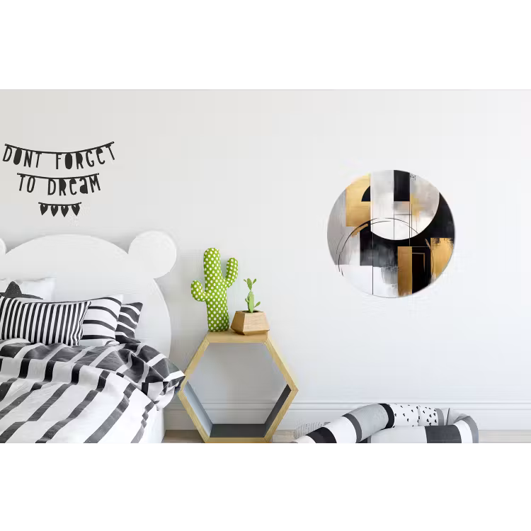 Abstract - Goud - Zilver - Vormen - Aesthetic Wandcirkel aluminium klein -kinderkamer