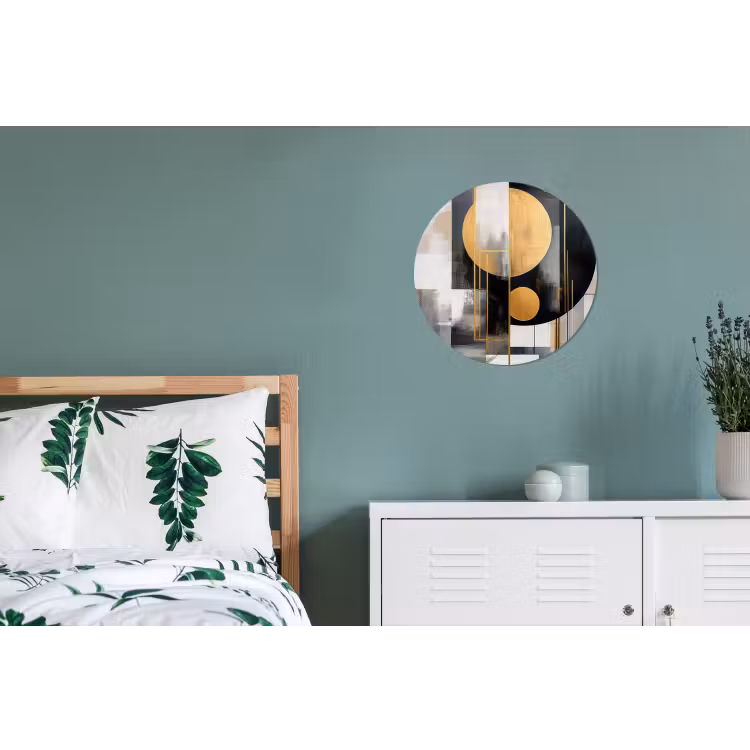 Abstract - Goud - Zilver - Vormen - Aesthetic - Modern Wandcirkel aluminium klein -slaapkamer